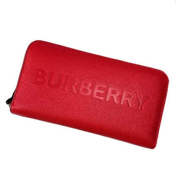 NWT Burberry Red Leather Full Zip Wallet with Dust-bag - Picture 1 of 6